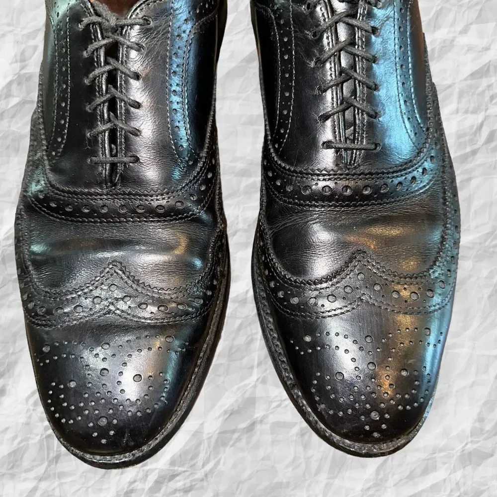 Allen‎ Edmonds MCALLISTER Wingtip Lace Up Oxfords Black 6205 Mens Size 10A